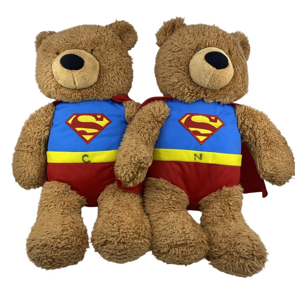 GUND Superman Plush 18” DC Comics Teddy Bears Set of 2 Stuffed Toys